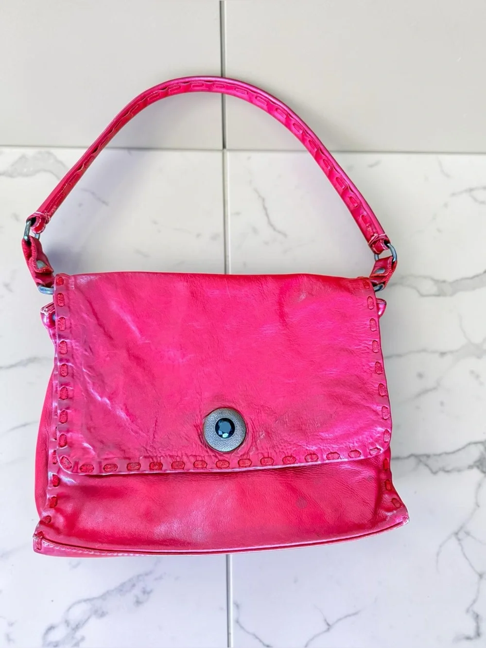 Campomaggi red leather shoulder bag